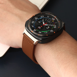 <span class=keywords><strong>Bracelet</strong></span> montre rétro luxe en cuir véritable pour Samsung <span class=keywords><strong>Galaxy</strong></span> <span class=keywords><strong>Watch</strong></span> 7 Ultra <span class=keywords><strong>Bracelet</strong></span> hommes femmes remplacement 47mm - Product Image 4