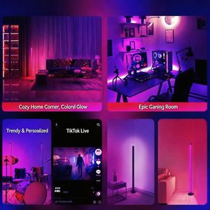 <b>RGB</b> LED Floor Lamp Candlestick Acrylic PVC Space Themed USB Powered Remote <b>Control</b> for Living Room Bedroom Decor - Product Image 2