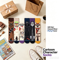 Kaos Kaki Katun Unisex Motif Anime Kartun Grosir 7 Desain Karakter Pola Kustom Hangtag untuk Hadiah Pesta Pemakaian Sehari-hari