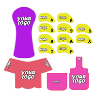 Bas quantité minimale de commande Golf Putter Fer Pilote Bois Couvre Broderie En Cuir Pu Personnalisé Golf Headcover