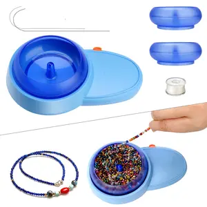 Tilhumt Clay Bead Spinner, Electric Bead Spinner for Jewelry Making,  Automatic Clay Beads Bowl with 2 Big Eye Needle and 1 Thread for Bracelets