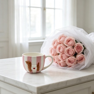 Mug en céramique <span class=keywords><strong>bicolore</strong></span> avec intérieur rouge, motif chien <span class=keywords><strong>teckel</strong></span> 3D et cœur en relief, logo personnalisé accepté, tasse à café et à eau, vente en gros - Product Image 3