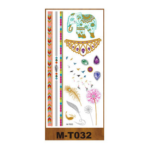 Autocollant de <span class=keywords><strong>tatouage</strong></span> au henné imprimé personnalisé, tatouages métalliques dorés imperméables, autocollant pour le corps et les mains, <span class=keywords><strong>tatouage</strong></span> temporaire pour femmes - Product Image 3