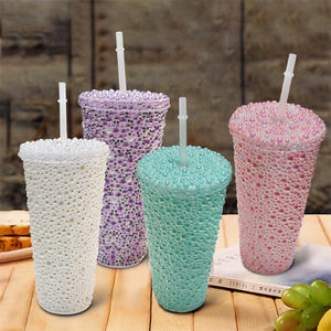 Gobelet Haha, tasse <span class=keywords><strong>à</strong></span> strass, paille et couvercle inclus, acrylique sans BPA, isolé glamour 16 onces, vendu individuellement - Product Image 6