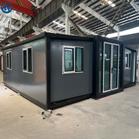 Maison préfabriquée extensible en conteneur de 40 pieds, 30 pieds, 20 pieds, en acier léger, pliable, préfabriquée, petite maison, villa, maison modulaire pliable