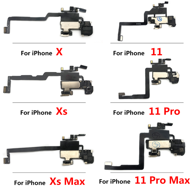 Ear Earpiece for Iphone X XR XS 11 Pro Max Proximity Sensor Sound Earphone Speaker Flex Cable Assembly Listening Parts