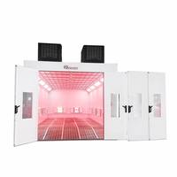 Cabine de peinture automobile certifiée CE QX1000 avec chauffage infrarouge - Cabine de peinture professionnelle pour atelier avec débit d'air de 25000 m³/h