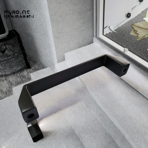 L=180/90 U Shape Aluminium Alloy Modern Staircase Cabinet <b>Door</b> <b>Pull</b> <b>Handles</b> Square Knob - Product Image 2