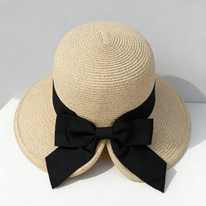 여성용 파나마 밀짚모자, 넓은 챙, UPF 50+, 가볍고 접을 수 있는 여름 해변 모자 도매 - Product Image 3