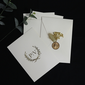 Elegante carta di invito in acrilico trasparente con foglio d'oro personalizzato con sigillo di cera e fiori secchi per <span class=keywords><strong>matrimonio</strong></span> e festa di compleanno - Product Image 5