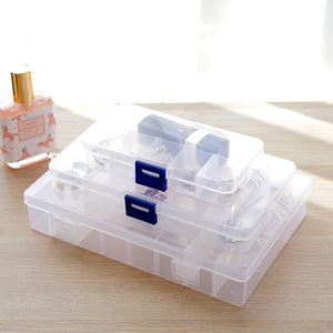 Transparent Jewelry Organizer <b>Box</b> 10 15 24 Compartments Plastic Desktop Storage Case For Jewelry <b>Makeup</b> Medicine - Product Image 1