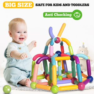 Blocs <span class=keywords><strong>de</strong></span> <span class=keywords><strong>Construction</strong></span> Créatifs en Plastique Personnalisés, Ensemble <span class=keywords><strong>de</strong></span> Bâtons Magnétiques, Jouets Éducatifs, EN71, 42 Pièces - Product Image 6