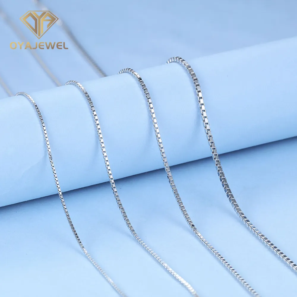 OYA Wholesale High Quality Cadena De Plata Classic 16 18 Inches 925 Sterling Silver Necklace Box Chain