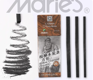 Marie di marca Extra spessa 3-5mm bastone quadrato carbone rapido disegno <span class=keywords><strong>a</strong></span> <span class=keywords><strong>matita</strong></span> in carbonio per disegnare la pittura cinese di arte di fornitura - Product Image 2