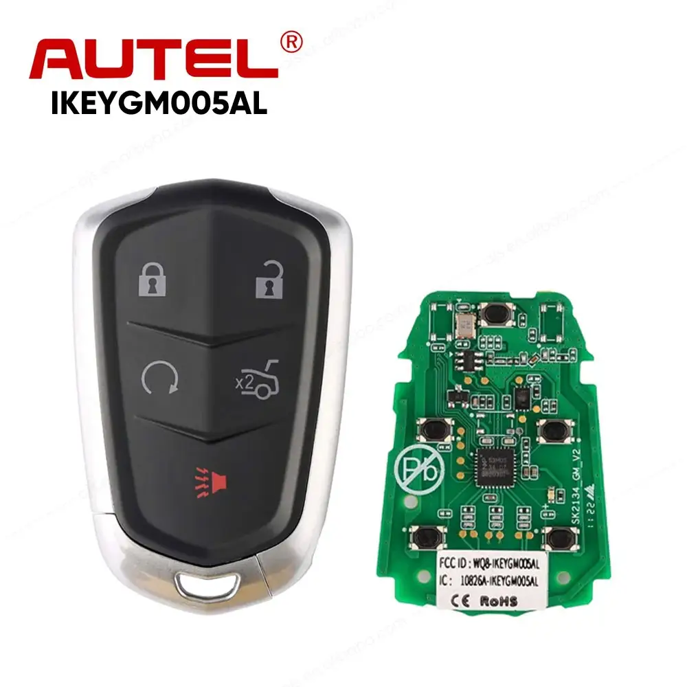 Autel Programming IKEY kunci pintar 5 tombol, kunci pintar untuk GM Cadillac digunakan dengan Altra kunci mobil mesin salinan pemrograman KM100 IM508S IM608