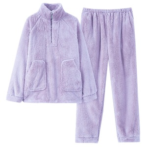 <span class=keywords><strong>Abbigliamento</strong></span> da notte da <span class=keywords><strong>donna</strong></span> nuovo set da due pezzi in velluto corallo invernale, <span class=keywords><strong>abbigliamento</strong></span> da casa caldo a maniche lunghe casual spesso e felpato - Product Image 1