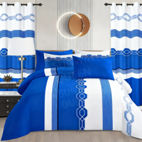 Vente en gros usine – Nouvelle collection de parures de lit personnalisées motif rose rouge, ensemble 8 pièces avec rideaux pour chambre de mariage, toutes saisons