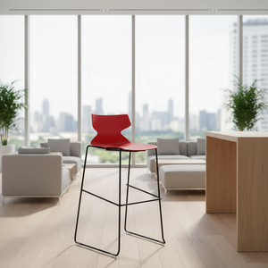 Tabouret de <span class=keywords><strong>bar</strong></span> empilable moderne et durable en plastique conforme à la norme ANSI/BIFMA, <span class=keywords><strong>chaise</strong></span> haute pour la maison, le <span class=keywords><strong>bar</strong></span>, l'école et le salon - Product Image 4