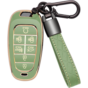 Funda Protectora de TPU para Llave de Auto <span class=keywords><strong>Hyundai</strong></span> <span class=keywords><strong>Tucson</strong></span> L Sonata, 7 Botones, Borde Dorado y Plateado, Ajuste Preciso, Antiarañazos, Antigolpes - Product Image 4