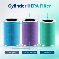 Filter Hepa Filter Karbon Filter Silinder H13 99.97 Karbon Aktif Menghilangkan Debu Asap VOCs Pengganti Filter untuk Pembersih Udara