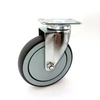 Roue pivotante universelle en caoutchouc thermoplastique TPR en acier, 6 pouces (150 mm), 264 lb, silencieuse, pour chariot médical