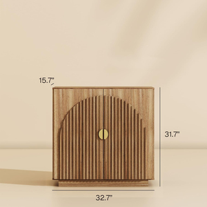 Gabinete de entrada decorativo de <span class=keywords><strong>buffet</strong></span> de acento moderno con puertas acanaladas arqueadas - Product Image 2