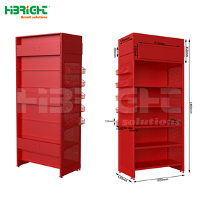 Custom Single-Sided Heavy Duty Supermarket Metallic <b>Wall</b> <b>Mount</b> <b>Shelving</b> with 5 Shelves Display Rack - Product Image 6