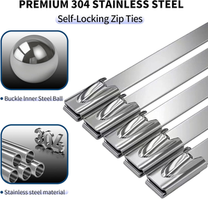 Attaches-câbles en acier inoxydable autobloquants SS304, attaches métalliques robustes pour <span class=keywords><strong>fixation</strong></span> sécurisée, 4,6 mm 150 mm 700 mm - Product Image 4