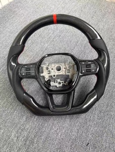Rueda de cuero perforado de fibra de carbono de calidad de estilo deportivo de Venta caliente ajuste personalizado para volante de coche <span class=keywords><strong>Honda</strong></span> <span class=keywords><strong>Civic</strong></span> 11th Gen - Product Image 4