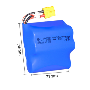 15C高速7.4V 6000毫安圆柱形18650锂电池汽车玩具遥控电池船 - Product Image 1