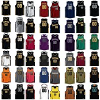 Maillots de basket-ball personnalisés sans manches pour hommes, imprimés par transfert thermique, en spandex/polyester, anti-UV, noms et numéros des joueurs/équipes, 220g