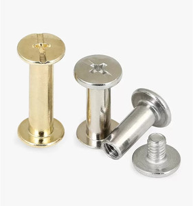 Tornillo de unión Chicago personalizado de cabeza delgada para reparación de cuero, remache de poste sólido para cinturones - Product Image 1