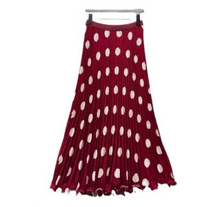 <span class=keywords><strong>Jupe</strong></span> mi-longue plissée taille haute à pois pour <span class=keywords><strong>femme</strong></span>, coupe droite, effet amincissant, polyvalente, idéale pour l'été - Product Image 5