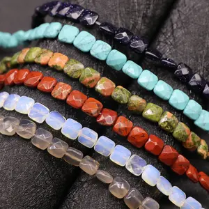 DIY Kristall Achat Naturstein quadratisch geschnitten lose Perlen DIY-Armbänder Halsketten Ohrringe zubehör Großhandel Schmuckmaterial