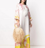 Vestidos cafetã femininos de seda, vestidos cafetã kaftan para mulheres verão 2022