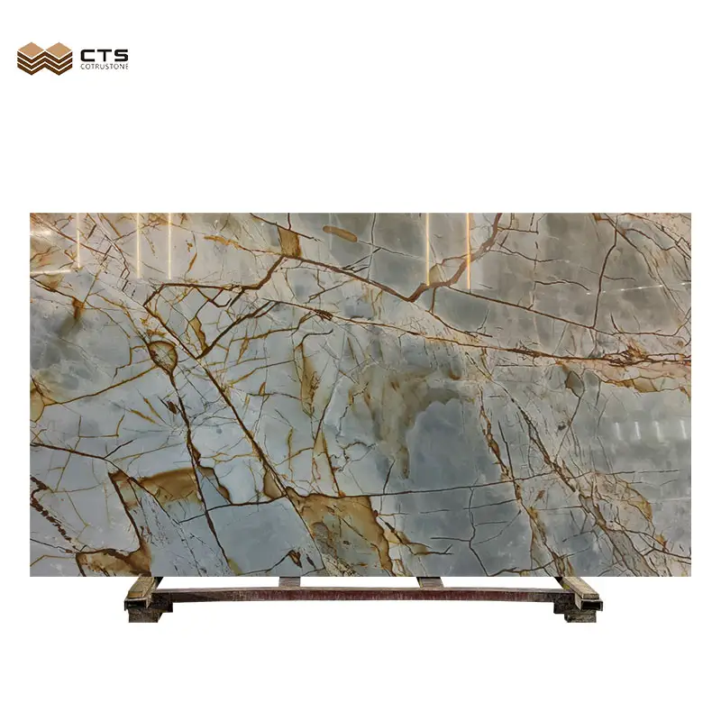 Slab Custom Service Decoration Polished Slabs Onyx Table For Wholesale Tile Wall Floor Natural Blue Roman Luxury Stone Marble