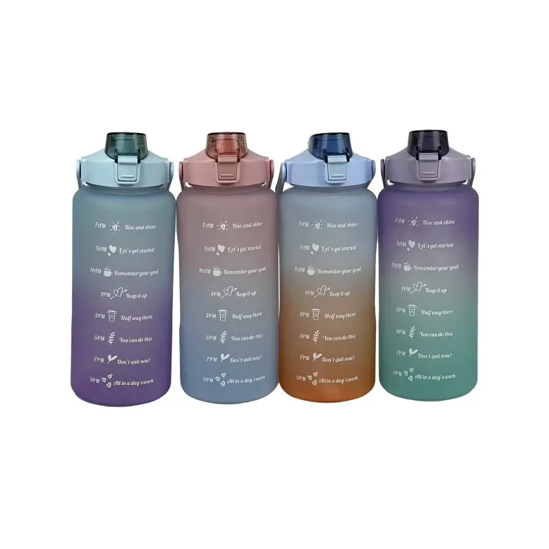 2L מפעל סיטונאי ישירות רב תכליתי פלסטיק בקבוק מים ספורט לשחקן עם צבע שיפוע