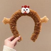 Bandeau en peluche poussin mignon de dessin animé pour usage domestique, lavage du visage, super girly, fait main, pour application de maquillage et masque facial pour femmes