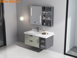 Olife Banos meja rias kamar mandi, furnitur terpasang di dinding kamar mandi modern gaya modern - Product Image 4