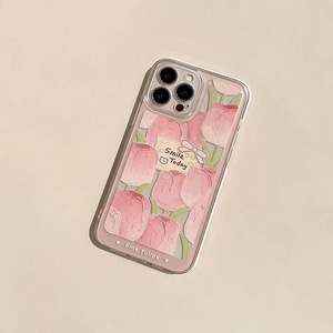 Ốp lưng điện thoại bán buôn chất liệu TPU mềm màu hồng hoa Tulip dành cho iPhone 11 12 13 15, ốp iPhone 14 Pro Max dành cho nữ - Product Image 2