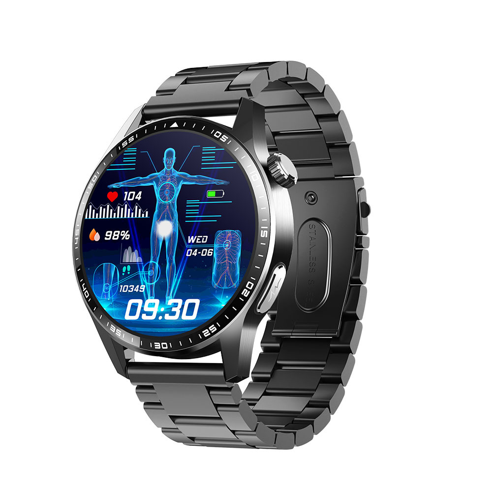 Cinturino in acciaio nero a tre maglie