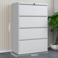 Armoire de classement métallique robuste en acier laminé à froid épais, verrouillable, multi-tiroirs, pour documents de bureau