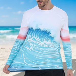 Men's Full Sleeve Rash Guard <b>Swim</b> <b>Shirt</b> UPF 50+ Anti-UV Heat-Transfer Printed Quick Dry Polyester/Nylon - Product Image 3