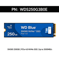   SSD Internal Solid State Drive Blue SN580 250GB M.2 NVMe S250G3B0E PCIe Gen4 M-Key 2280