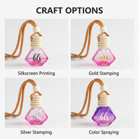 Vente en gros de flacons de parfum pour voiture en verre transparent de 8 ml, flacon diffuseur de parfum pour voiture rechargeable sur mesure avec bouchon en bois - MOQ 10000 pièces