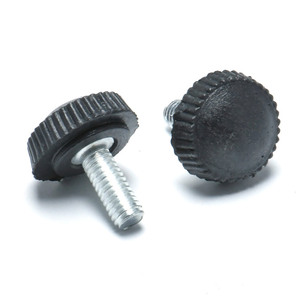 Vis à poignée circulaire noires pour l'ancrage de panneaux décoratifs via des points de connexion filetés - Product Image 2