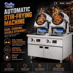 Robot de Cocina Automático a Gas, Máquina Comercial Inteligente para Saltear con <span class=keywords><strong>Wok</strong></span> Giratorio y Base con Gabinete - Product Image 1