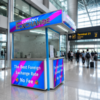 Kiosque de change de devises pour aéroports internationaux, maison préfabriquée mobile modulaire, stand de vente personnalisé CE ISO