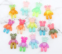 Ours en résine colorée pour enfant, breloques, pendentif, ourson en plastique, brillante, fabrication de bijoux, g