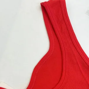 Kualitas tinggi V-neck tanpa jahitan mulus bralette Solid tanpa lengan tanpa bantalan dada Menjalankan sporty yoga kebugaran wanita rompi atasan